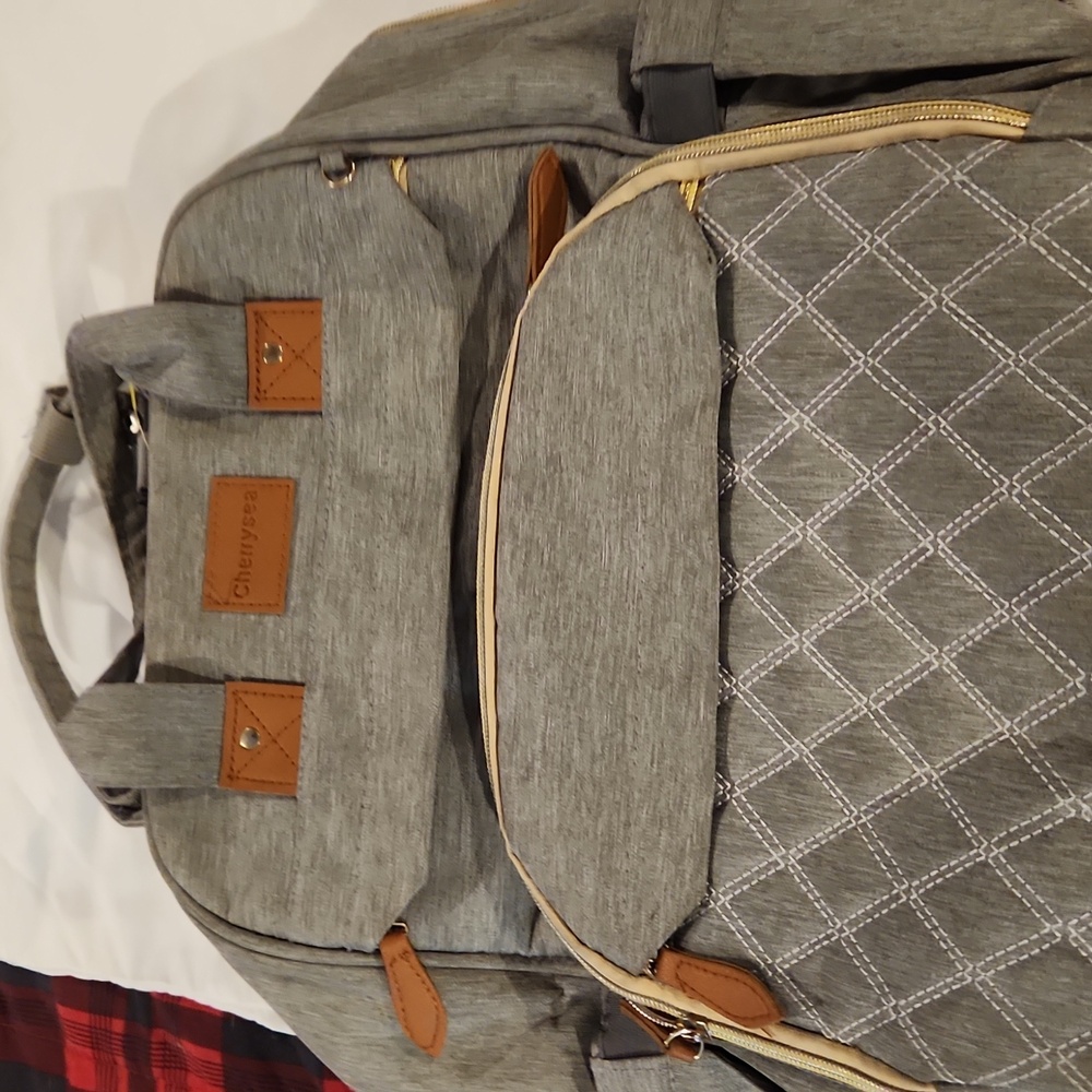 Gray Diaper Backpack Cherrysea